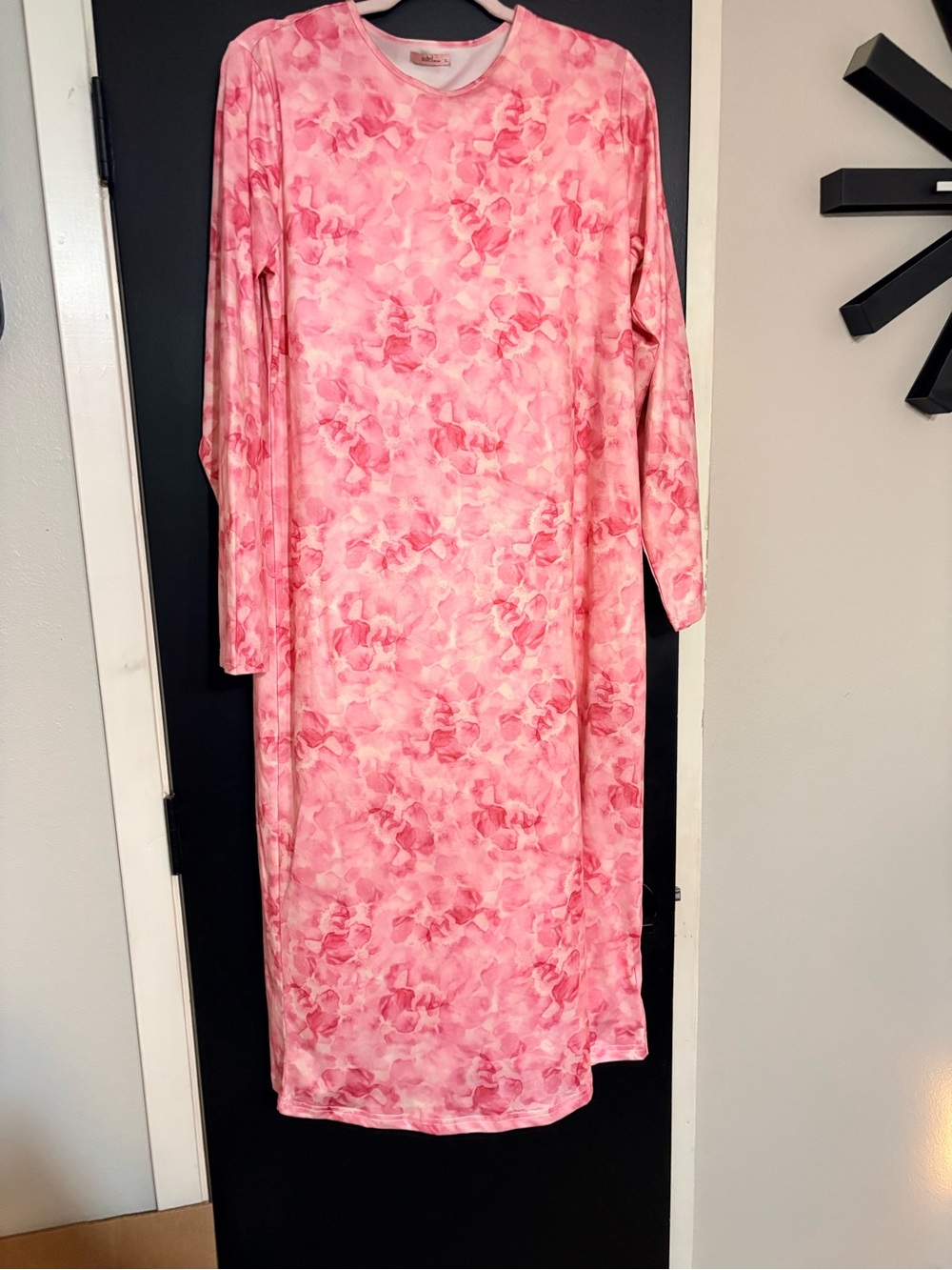Pink Floral Long Sleeve Women’s Dress